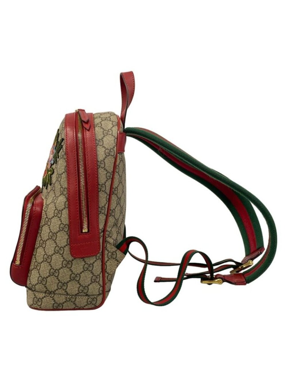 Gucci Backpack Courier Beige Red Multi Snake Heart Limited Edition Leather - Picture 4 of 15